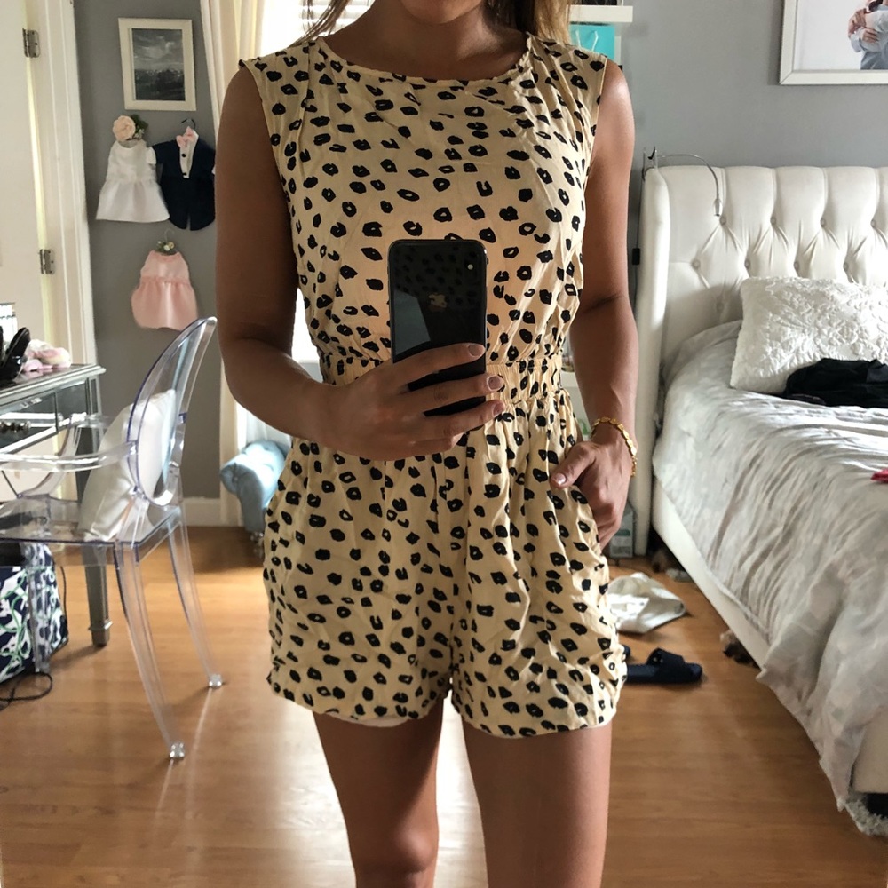 Open back Leopard print Romper